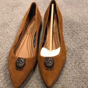 Brooks Brother Burnt Orange Suede Owl Flats SZ 8